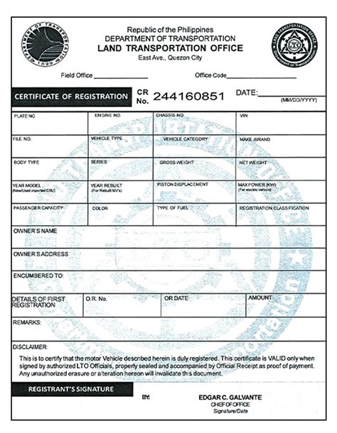 blank lto certificate of registration form